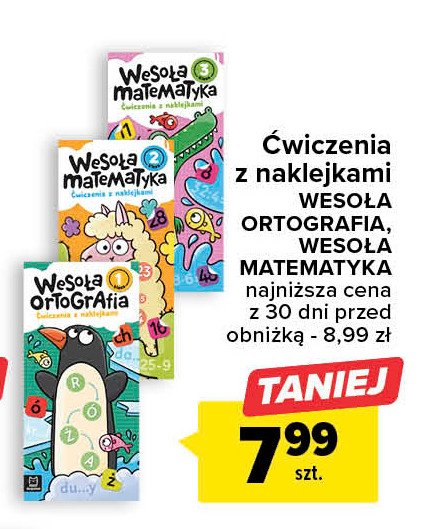 Ćwiczenia z naklejkami "wesoła matematyka 2" promocja