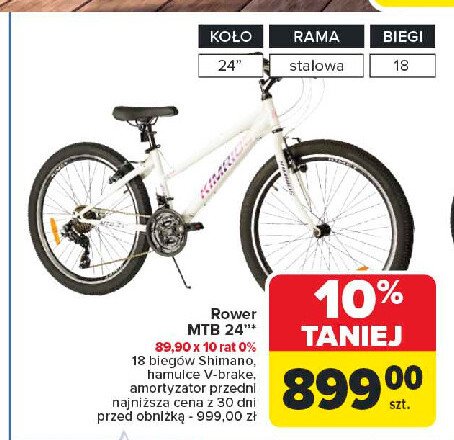 Rower mtb 24" promocja w Carrefour