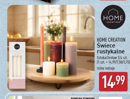 Świeca rustykalna Home creation promocja w Aldi