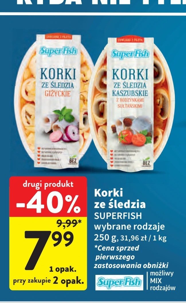 Koreczki śledziowe giżyckie Superfish promocja w Intermarche