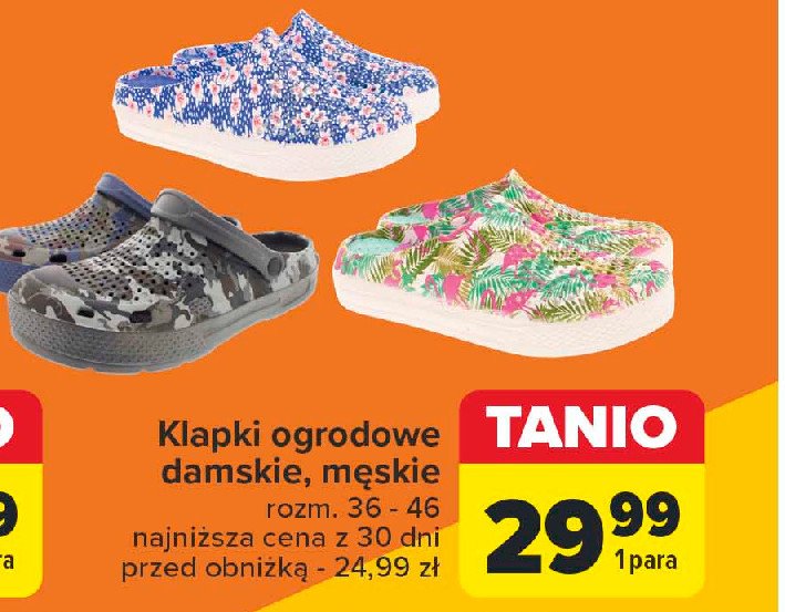 Klapki ogrodowe damskie 36-46 promocja