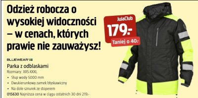Parka z odblaskami BLUEWEAR'12 promocja w Jula