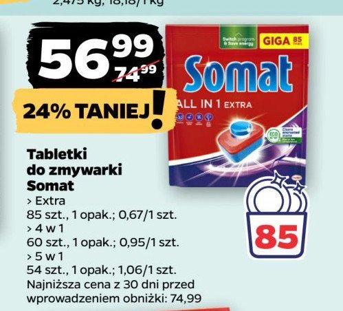 Tabletki do zmywarek extra Somat all in 1 promocja