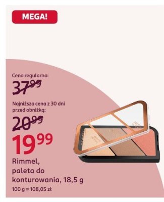 Paleta Rimmel, paleta do konturowania, 18,5 g promocja w Rossmann