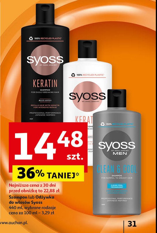 Szampon do włosów Syoss men clean & cool promocja