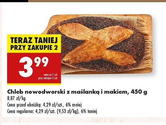 Chleb nowodworski z maślanką i makiem promocja