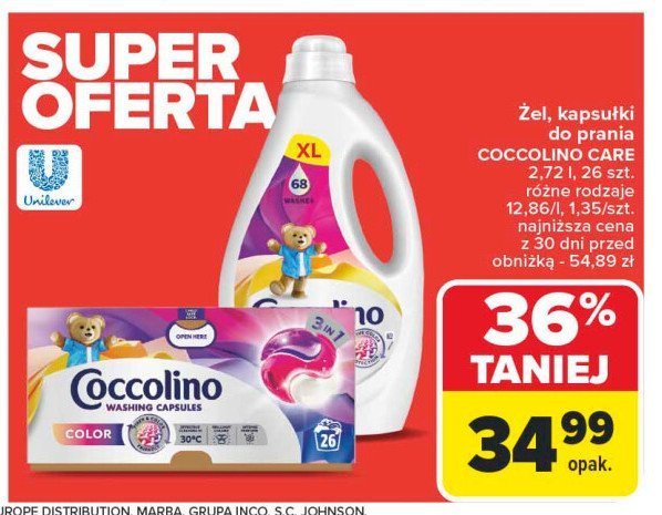 Żel do prania color Coccolino promocja w Carrefour