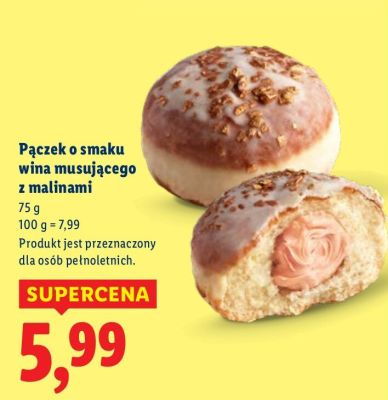 Pączek o smaku wina musującego z malinami promocja w Lidl