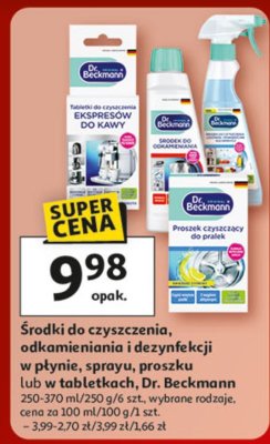 Środki do czyszczenia, odkamieniania i dezynfekcji w płynie, spray, w proszku lub w tabletkach, Dr. Beckmann 250 ml-1 l/200-220 g, wybrane rodzaje promocja w Auchan