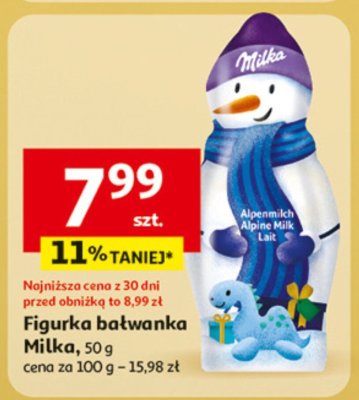 Figurka bałwanka Milka 50 g promocja w Auchan