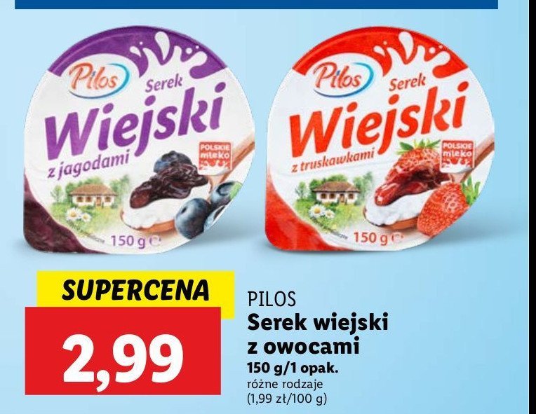 Serek wiejski z jagodami Pilos promocja w Lidl