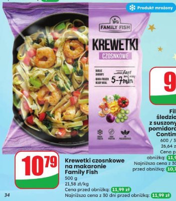 Krewetki czosnkowe na makaronie Family Fish promocja w Dino