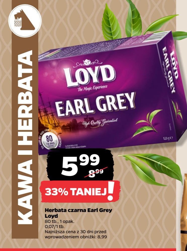 Herbata Loyd tea earl grey promocja w Netto