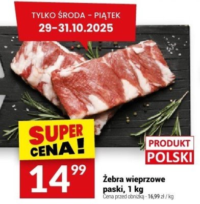 Żebra wieprzowe paski, 1 kg promocja w Twój Market