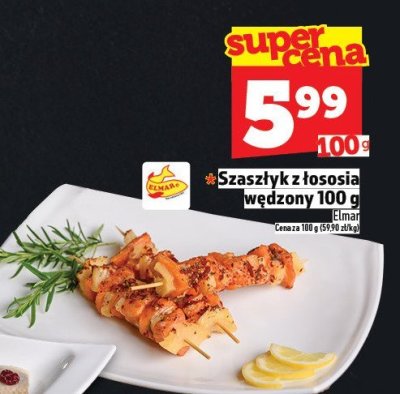 Szaszłyk z łososia wędzony 100 g promocja w TOPAZ