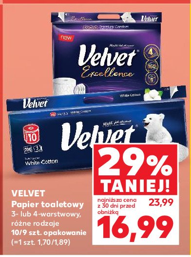 Papier toaletowy premium komfort Velvet excellence promocja