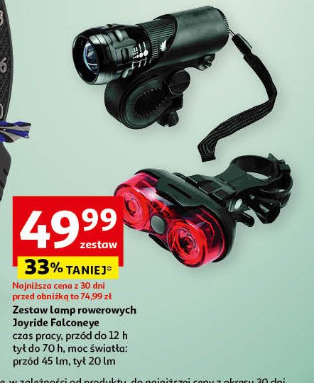 Zestaw lamp rowerowych FALCON promocja w Auchan