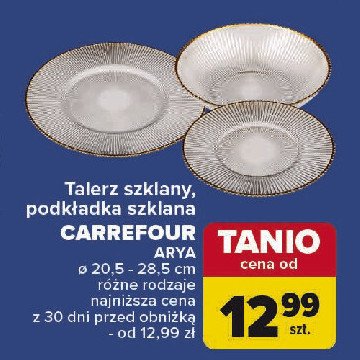 Talerz arya ze srebrną obwódką 28 cm Carrefour promocja