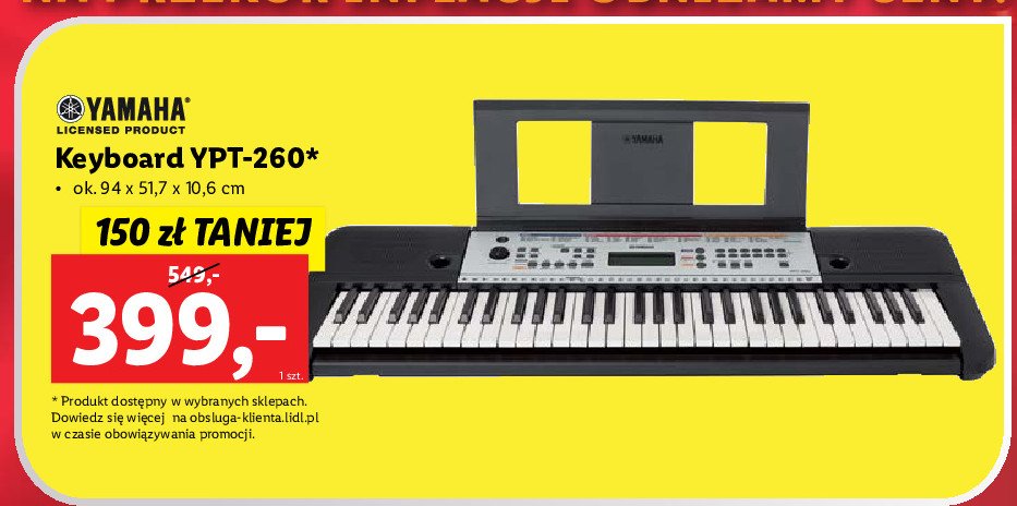 Keyboard ypt-260 Yamaha promocja