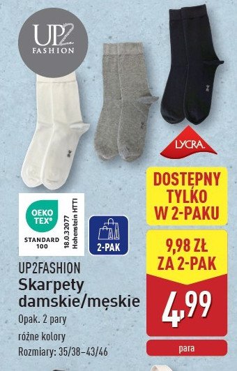 Skarpetki męskie Up2fashion promocja w Aldi