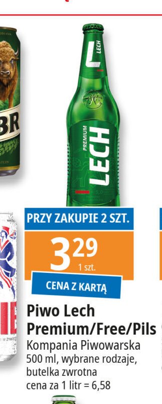 Piwo Lech Premium promocja w Leclerc