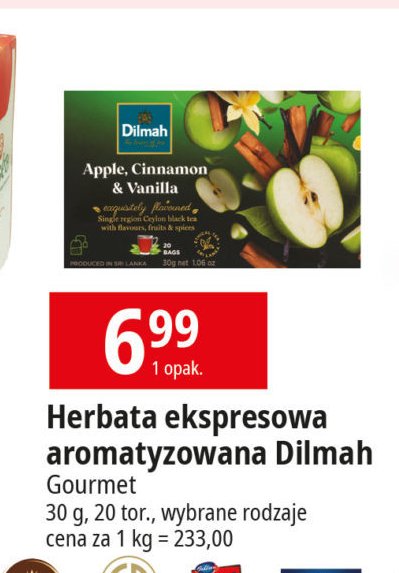 Herbata apple cinnamon & vanilla Dilmah promocja
