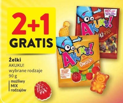 Żelki AKUKU! wybrane rodzaje promocja w Intermarche