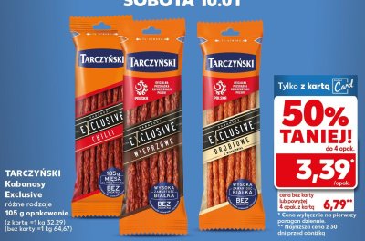 Kabanosy Exclusive różne rodzaje 105g promocja w Kaufland