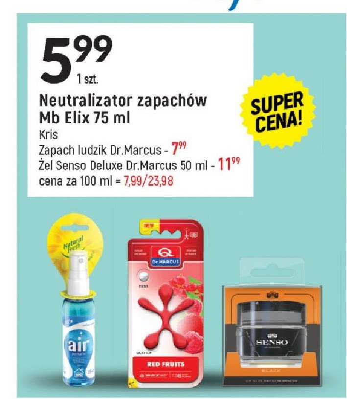 Zapach samochodowy air surf ocean Dr. marcus promocja