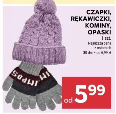 CZAPKI, RĘKAWICZKI, KOMINY, OPASKI promocja w Stokrotka
