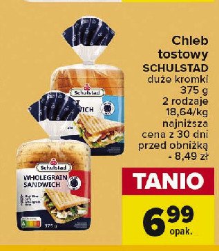 Chleb tostowy pełnoziarnisty Schulstad promocja