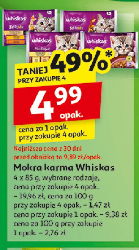 Karma dla kota kremowe wariacje kurczak i warzywa + jagnięcina i indyk Whiskas tasty mix promocja