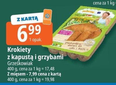 Krokiety z kapustą i grzybami Grzeskowiak promocja w Leclerc