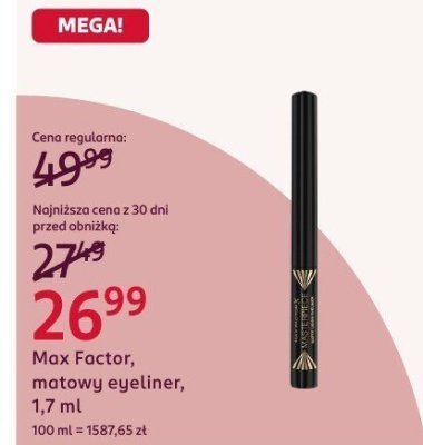 Eyeliner matowy, 1,7 ml promocja w Rossmann