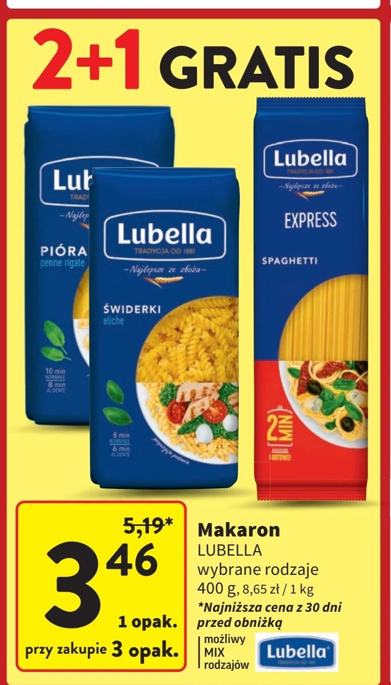 Makaron spaghetti express Lubella makaron promocja