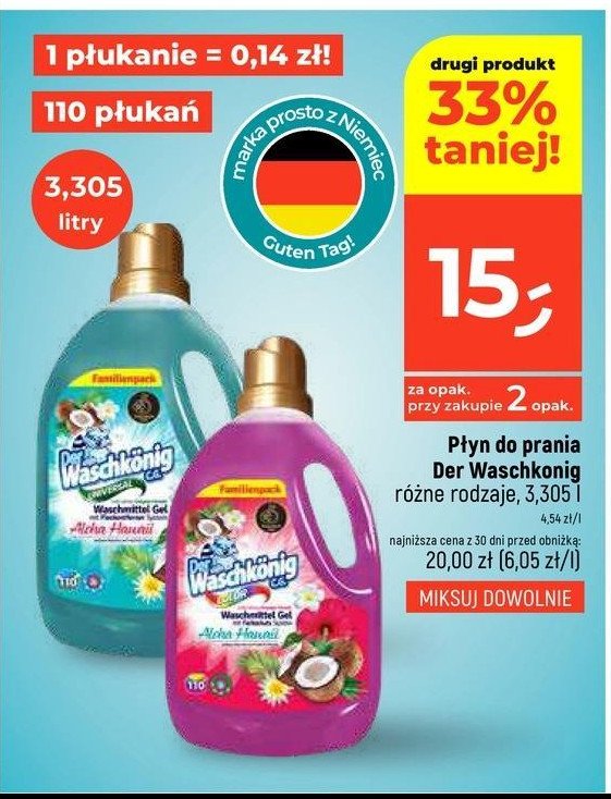 Żel do prania aloha hawaii universal Der waschkonig promocja