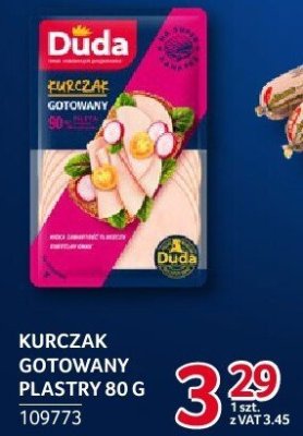 Kurczak gotowany plastry Duda 80 g promocja w Selgros
