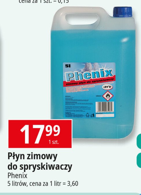 Płyn zimowy do spryskiwaczy -21 c Phenix promocja