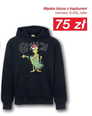 Bluza męska z kapturem Grinch promocja w KiK