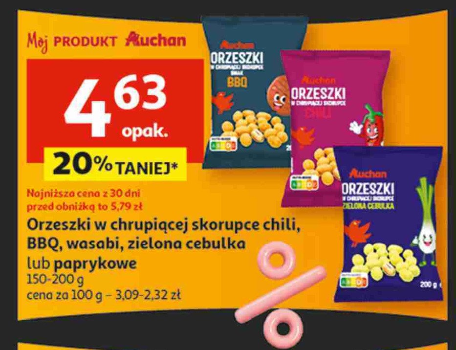 Orzeszki paprykowe Auchan różnorodne (logo czerwone) promocja