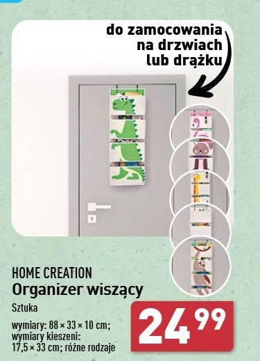 Organizer wiszący 88 x 33 x 10 cm Home creation promocja w Aldi