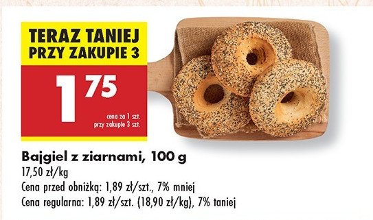 Bajgiel z ziarnami promocja w Biedronka