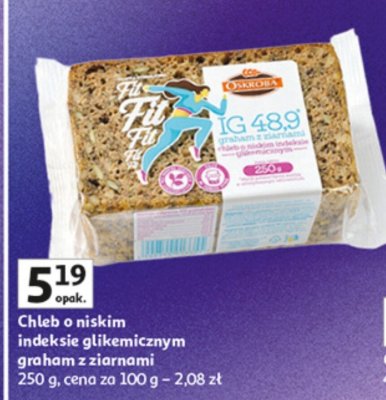 Chleb o niskim indeksie glikemicznym z ziarnami promocja w Auchan