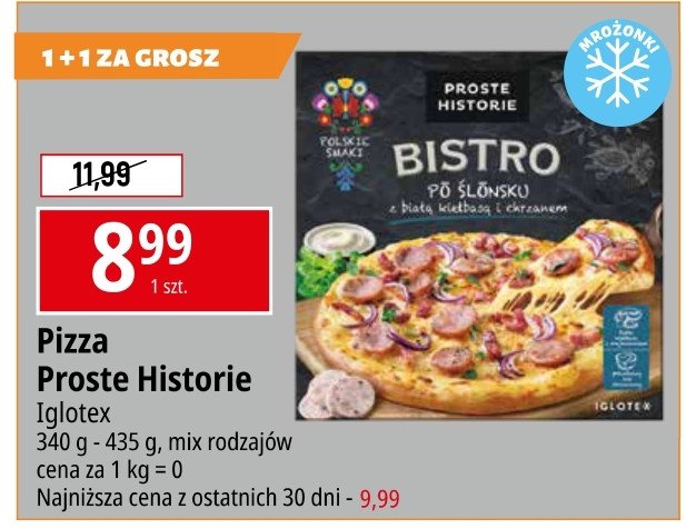 Pizza po śląsku z białą kiełbasą i chrzanem Iglotex proste historie bistro promocja