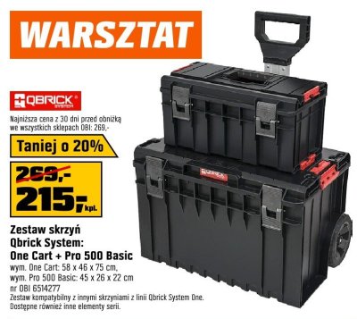 Zestaw skrzyń Qbrick System: One Cart + Pro 500 Basic promocja w OBI
