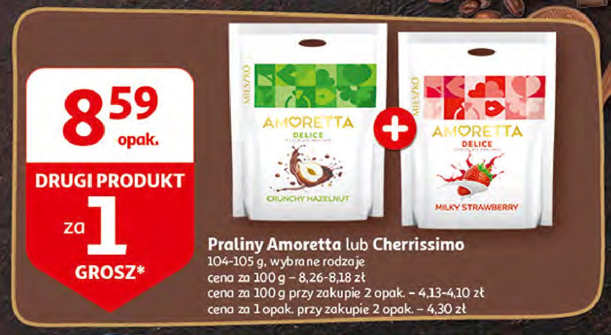 Czekoladki delice truskawkowe Amoretta promocja