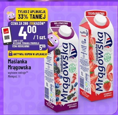Maślanka Mragowska różne rodzaje promocja w POLOmarket