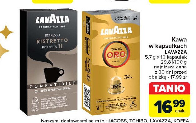 Kawa w kapsułkach ristretto Lavazza espresso maestro promocja w Carrefour