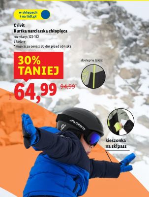 Kurtka narciarska chłopięca Crivit promocja w Lidl