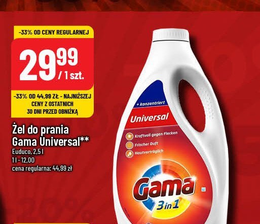 Żel do prania 3in1 universal Vizir gama promocja